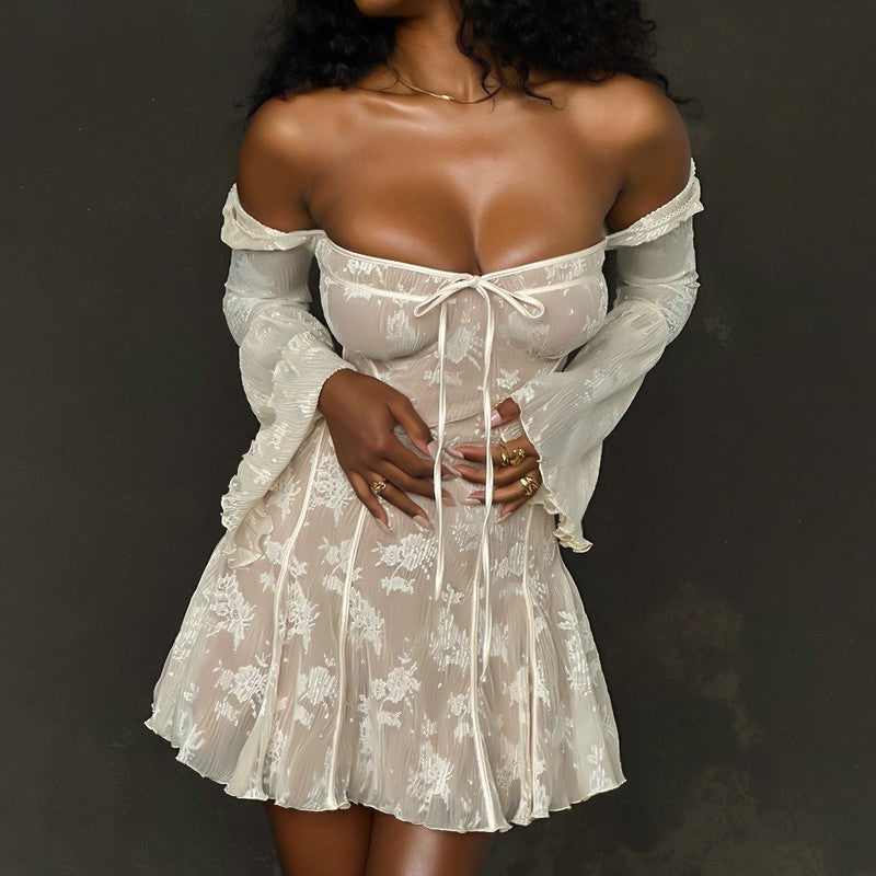 Seraphine Bell-Sleeve Lace Dress