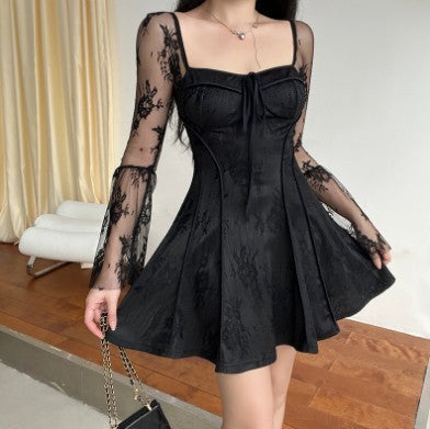 Seraphine Bell-Sleeve Lace Dress